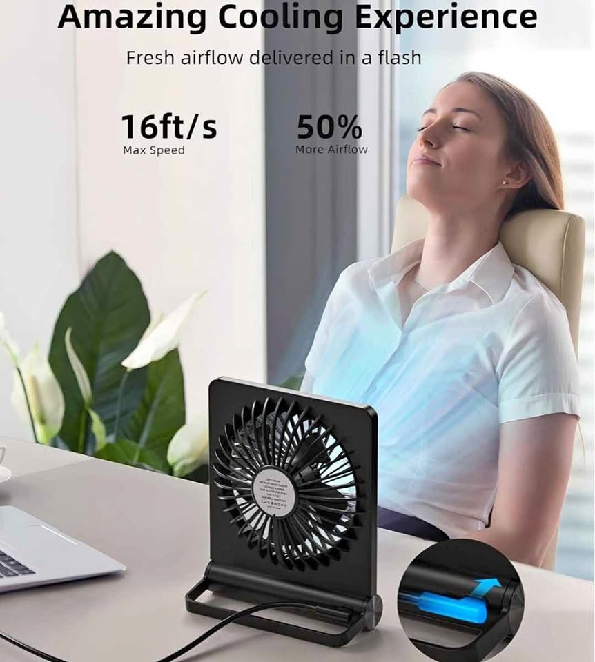 NEW USB Fan, Strong Wind Ultra Quiet Small Desk Fan