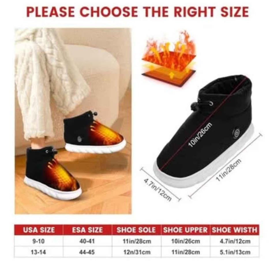 NEW UNISEX Heated Slippers - Women 8-8/Men 6-7, Wjiang 4000mAh - photo 4