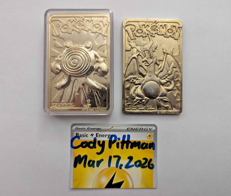 Pokemon Gold Plated Poliwhirl & Charizard Burger King