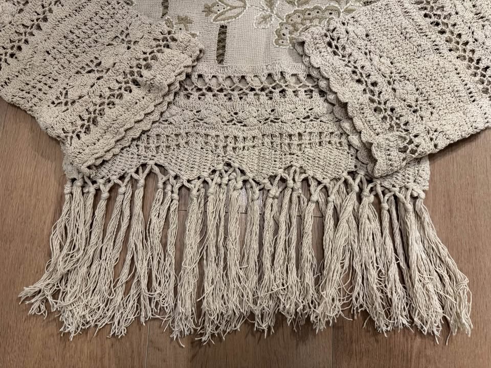 ZARA Women Long Sleeve Tassels Embroidery Shirt - Size M - photo 4