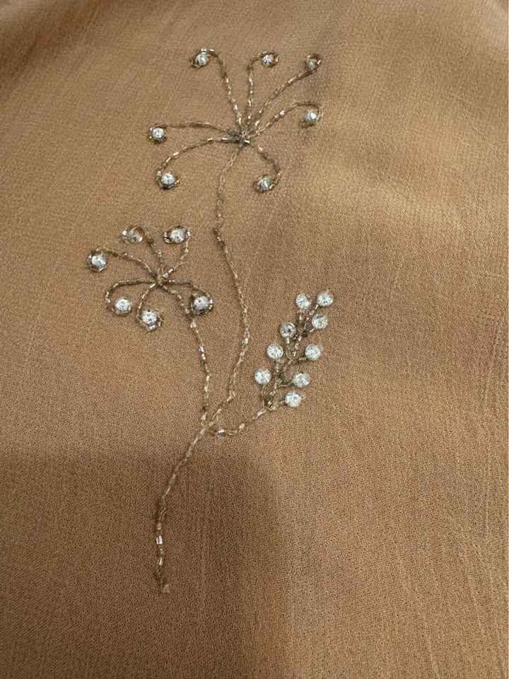 ZARA New Flowy Mustard Midi Skirt with beading - photo 3