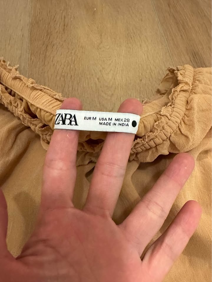 ZARA New Flowy Mustard Midi Skirt with beading - photo 4