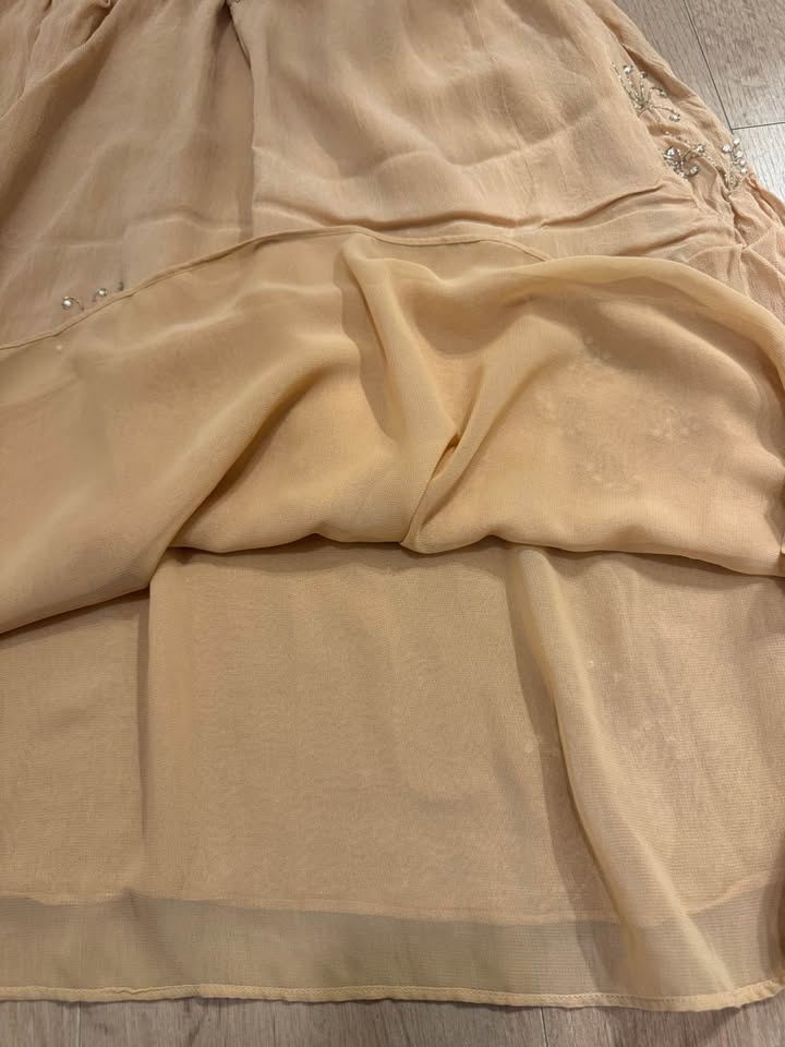 ZARA New Flowy Mustard Midi Skirt with beading - photo 5