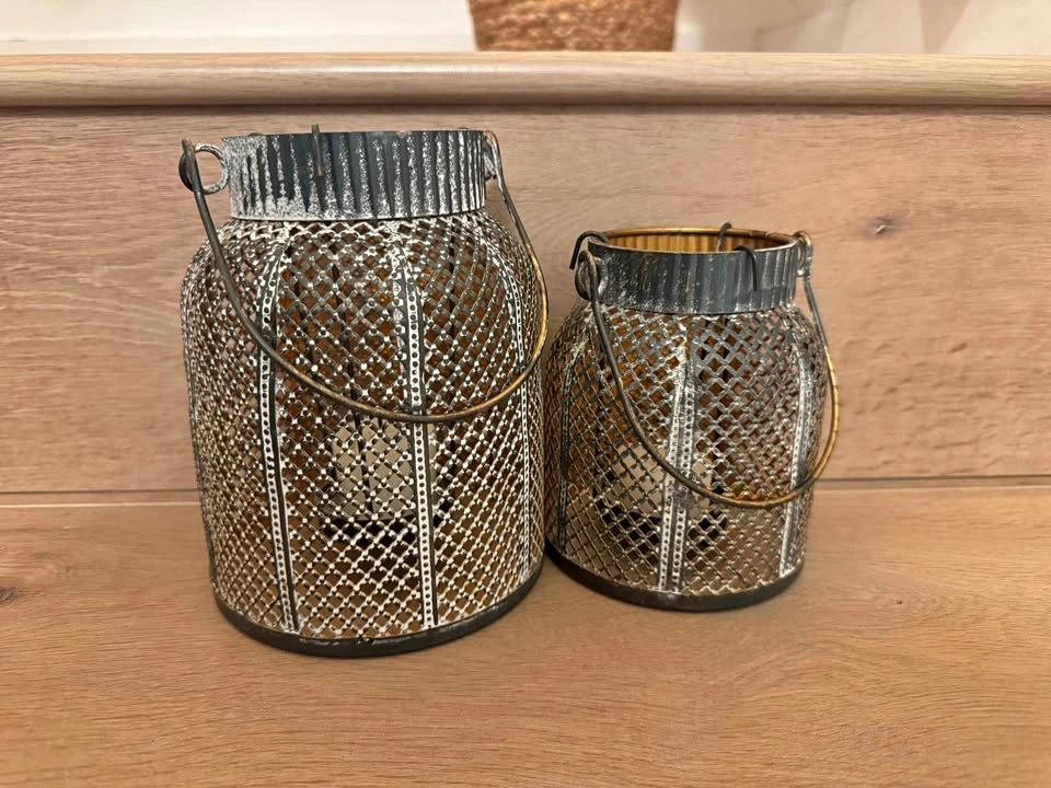 A pair Moroccan candle lanterns
