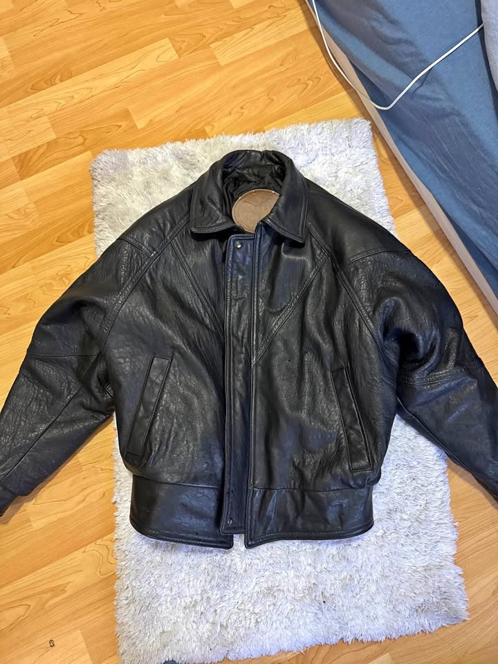 Made in Canada 80s Bomber Faux Leather Jacket