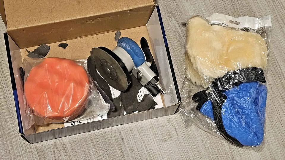KUIIMT Pneumatic Orbital Sander Kit Air Polisher Car Detailing