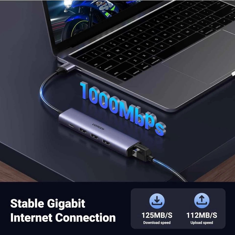 UGREEN 5-in-1 USB 3.0 Ethernet Hub - photo 3