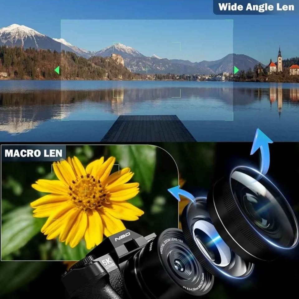 NBD 5K ULTRAHD Digital Vlogging Camera with Wide Angle & Macro L - photo 3