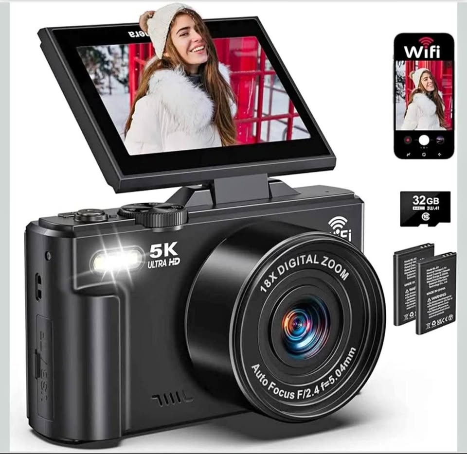 5K Ultra HD Digital Camera w/ WiFi 18x Zoom