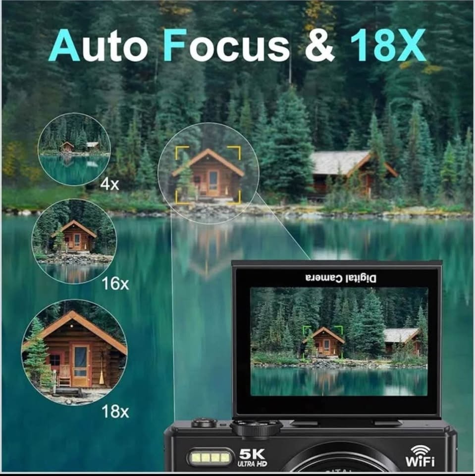 5K Ultra HD Digital Camera w/ WiFi 18x Zoom - photo 2