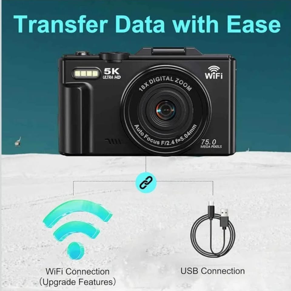 5K Ultra HD Digital Camera w/ WiFi 18x Zoom - photo 3