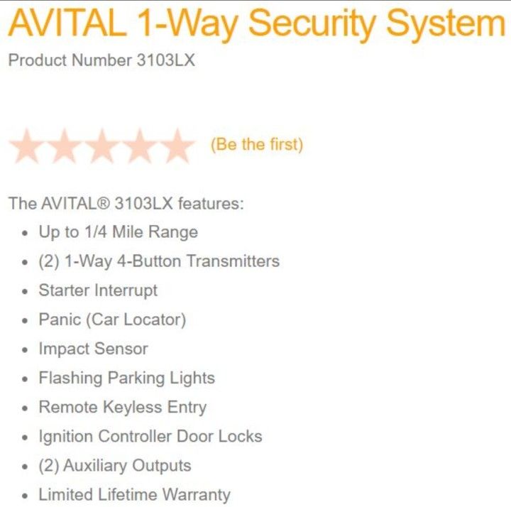 AVITAL 3103LX Car Alarm System (NEW IN BOX) - photo 4