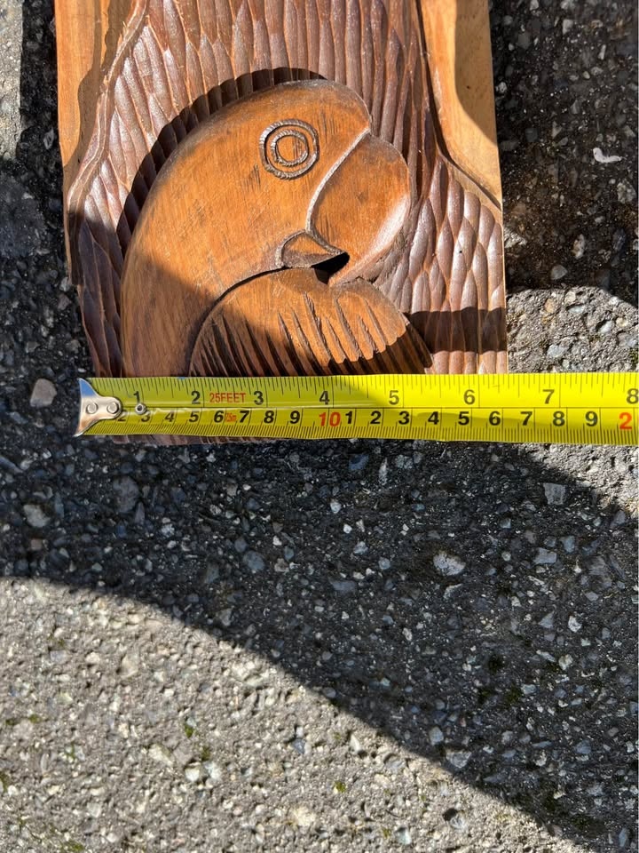 Vintage Hand Carved Amazon Wood Wall Art – Manaus Brazil - photo 3