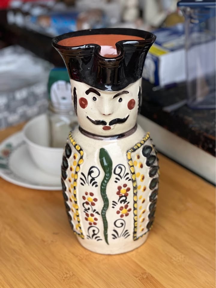 Vintage Hungarian Folk Art Miska Jug Ceramic Glazed - photo 3