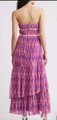 Print Plissé Layered Ruffle Strapless Gown - Size 10 - photo 5