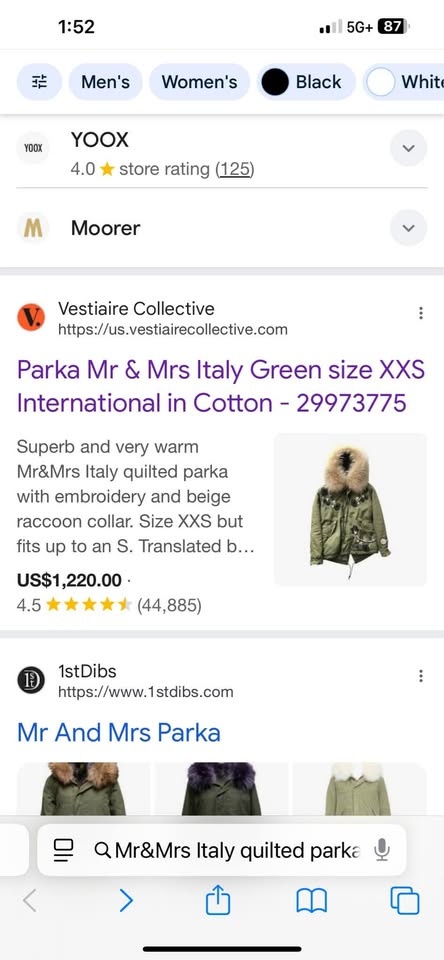 Mr&Mrs Italy Quilted Parka with Embroidery & Raccoon Collar - Me - photo 2