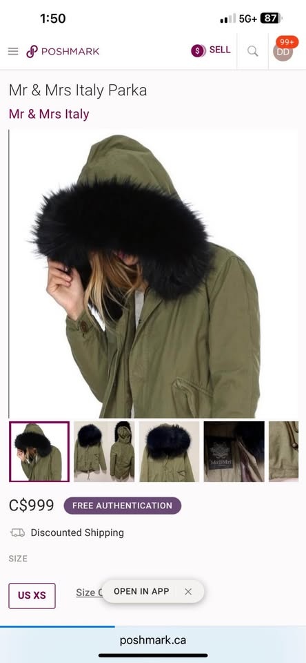 Mr&Mrs Italy Quilted Parka with Embroidery & Raccoon Collar - Me - photo 3