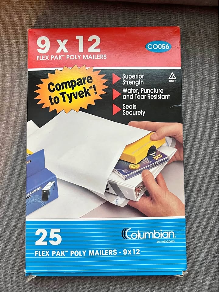 Columbian 9x12 Flex Pak Poly Mailers - 5 Boxes