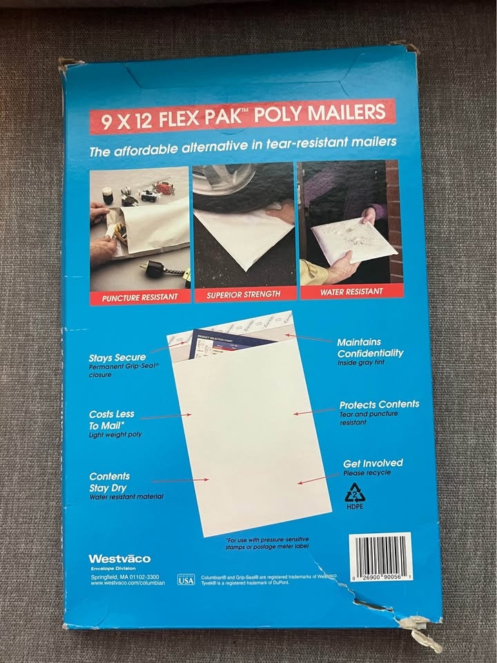 Columbian 9x12 Flex Pak Poly Mailers - 5 Boxes - photo 2