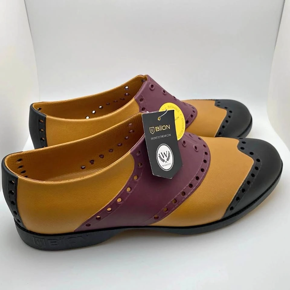 Biion Men's Spikeless Golf Shoes Size 11 Wingtips Lightweight Go
