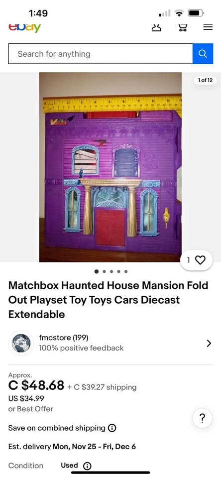 Matchbox Haunted House Mansion Fold Out Playset Toy Cars Diecast