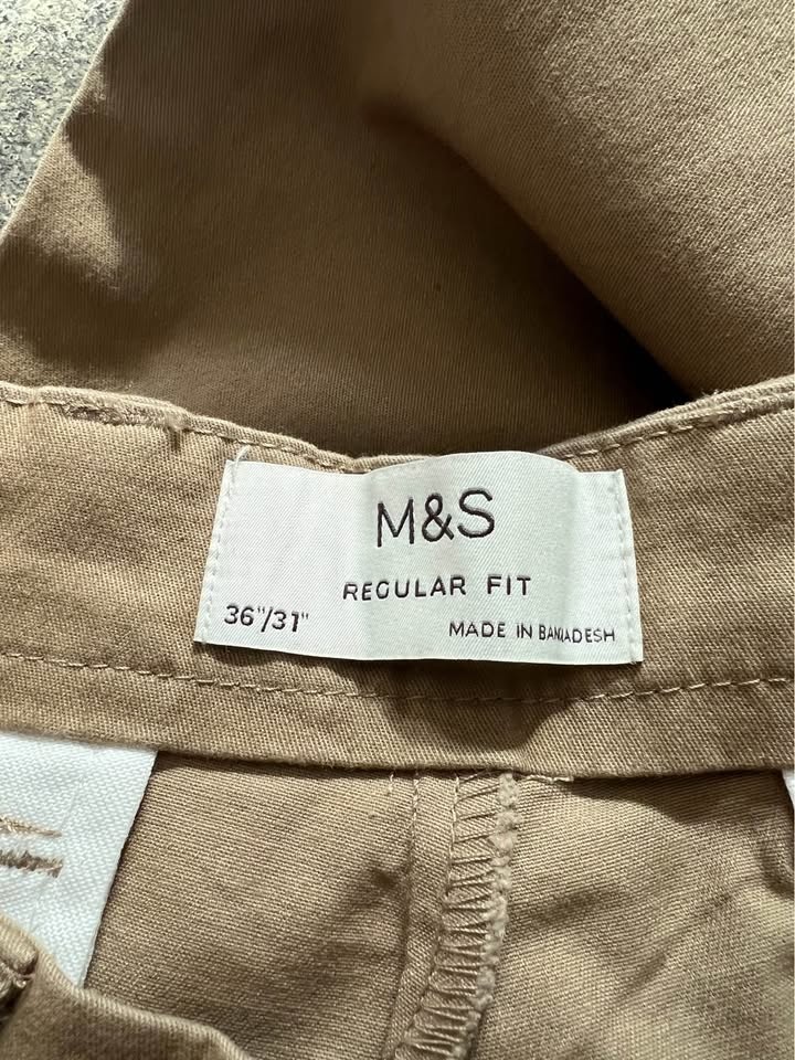 M&S COLLECTION Regular Fit Chinos Mens Size 36x31 - photo 2