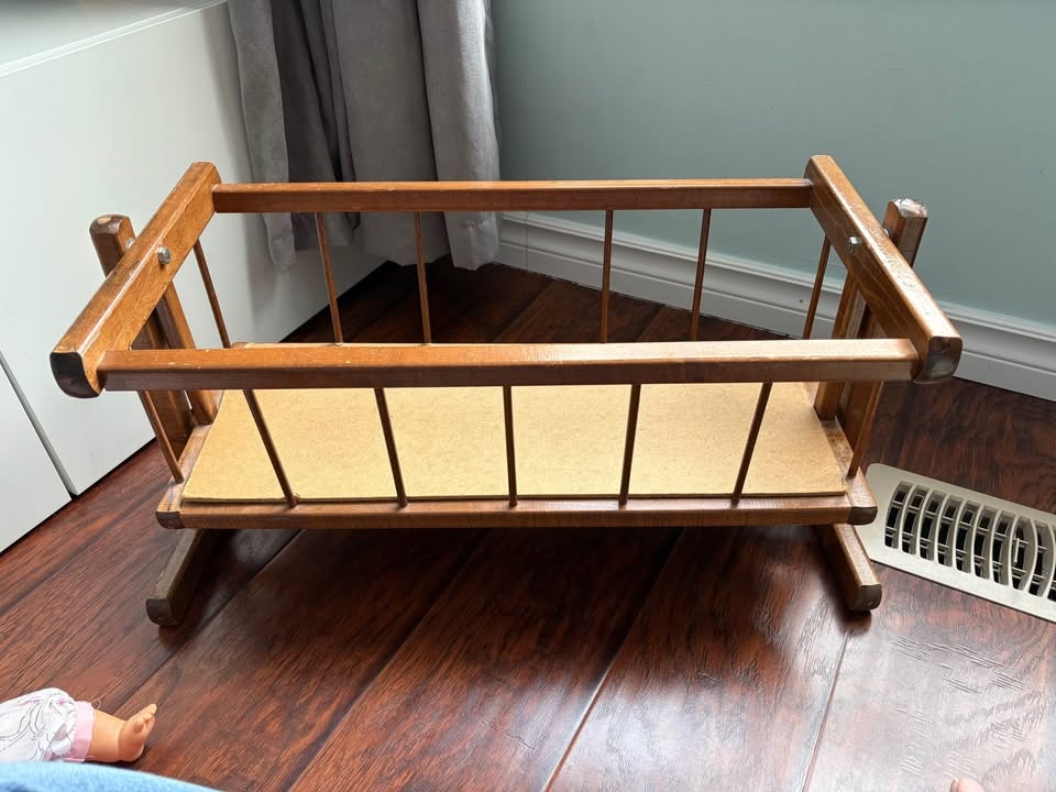 Antique Hand Made Rocking Doll Crib - photo 2
