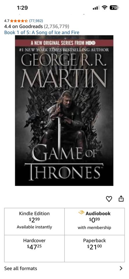 A Game of Thrones: Song of Ice and Fire Book One (Paperback) - photo 2