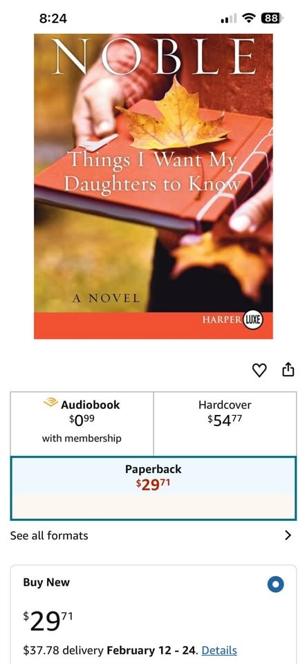 Elizabeth Noble: Things I Want My Daughters to Know Paperback - photo 2