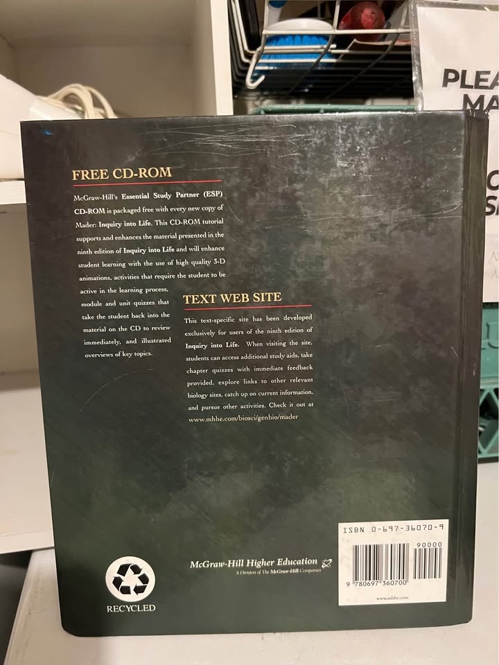 Sylvia S. Mader-Inquiry into Life Hard Cover Book - photo 3