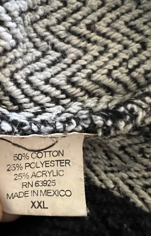 Retrofit Baja Hoodie Black and White Striped Pullover Hand Made - photo 5