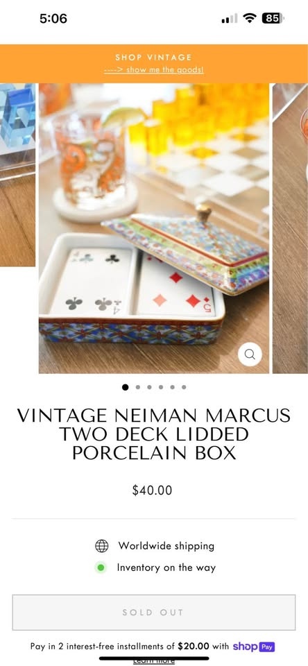 Vintage Neiman Marcus Porcelain Two Deck Box - photo 2