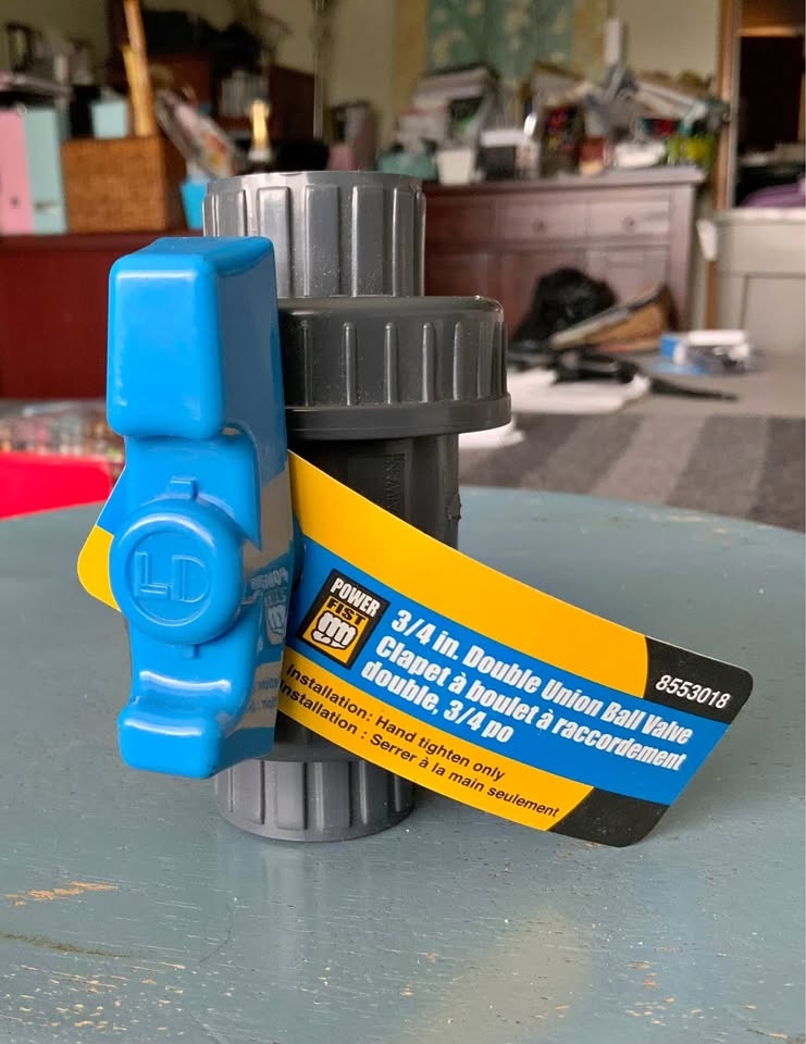 POWERFIST PVC Double Union Ball Valve 3/4 inch