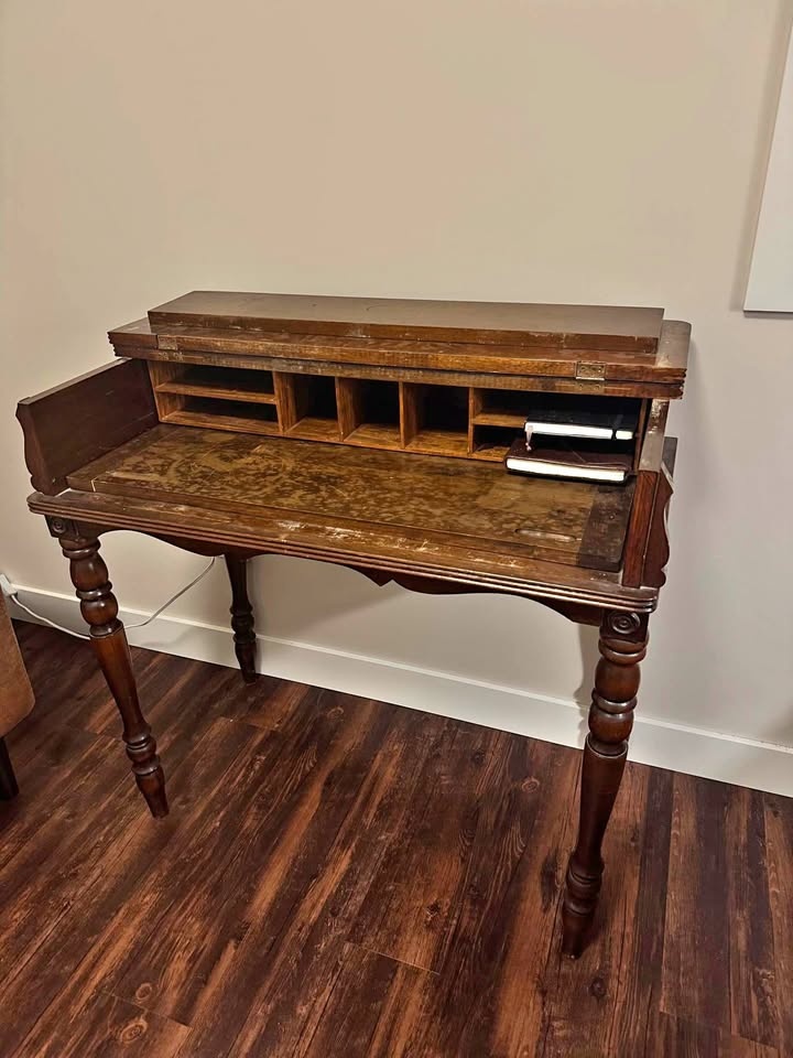 Vintage Drop-Front Secretary Desk (1890-1920)
