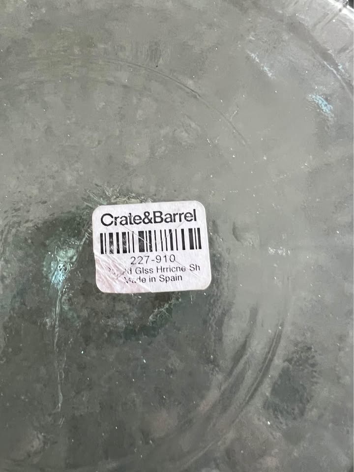 New Crate and Barrel Glass Hurricane Candle Holder - photo 2