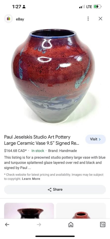 New Studio Art Pottery Large Ceramic Vase 9.5" - photo 2