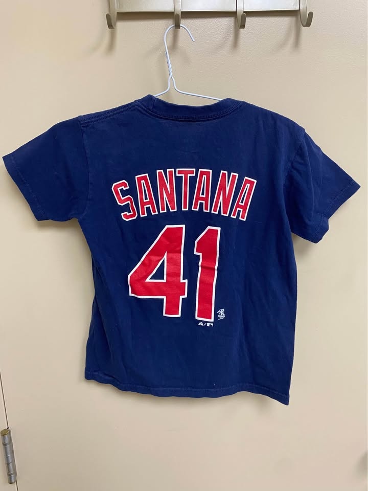 Cleveland Indians Carlos Santana #41 Youth T-Shirt - photo 2