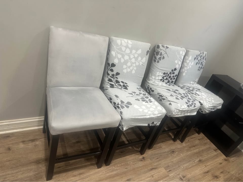 Set of 4 Modern Gray Bar Stools - photo 4