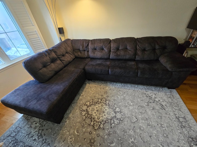 Beautiful Large Dark Grey Sectional Sofa - photo 2