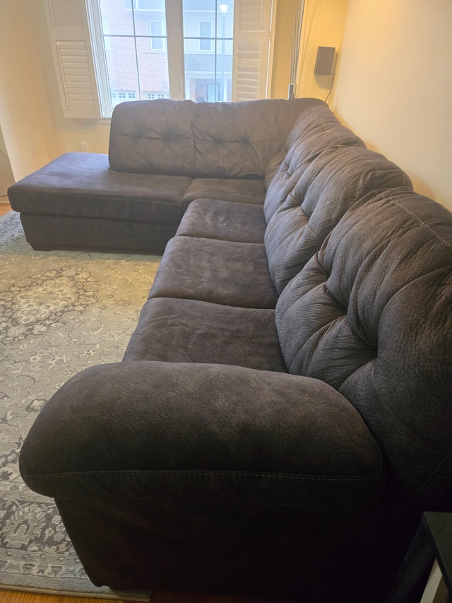 Beautiful Large Dark Grey Sectional Sofa - photo 3