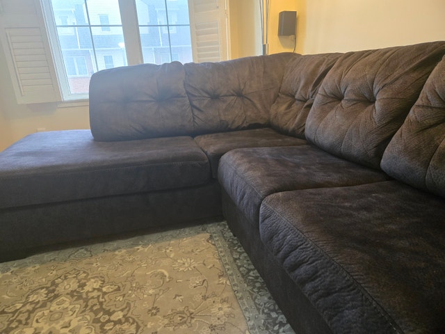 Beautiful Large Dark Grey Sectional Sofa - photo 4