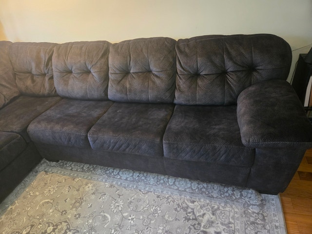 Beautiful Large Dark Grey Sectional Sofa - photo 5