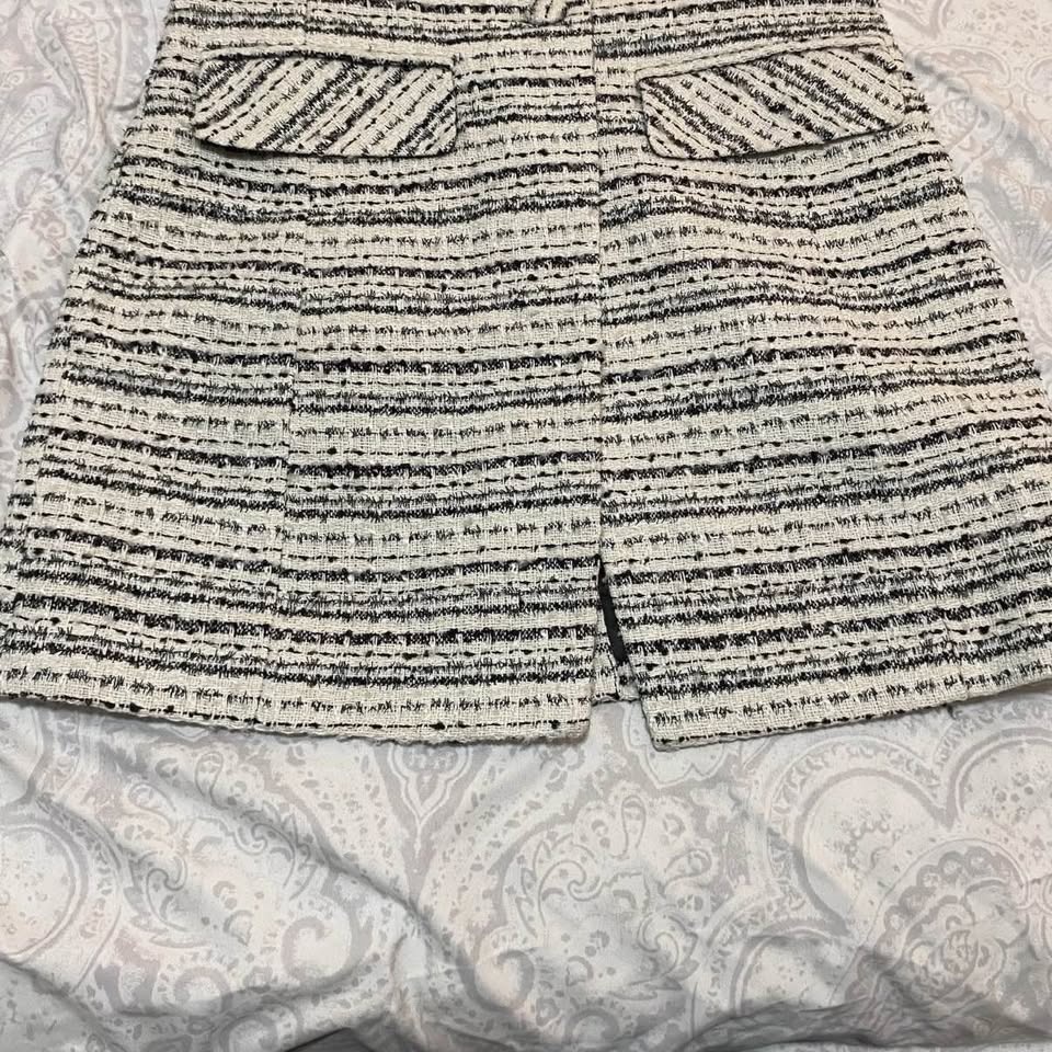 Bagatelle Collection Vest Dress Blazer Wrap Button Black White W - photo 3