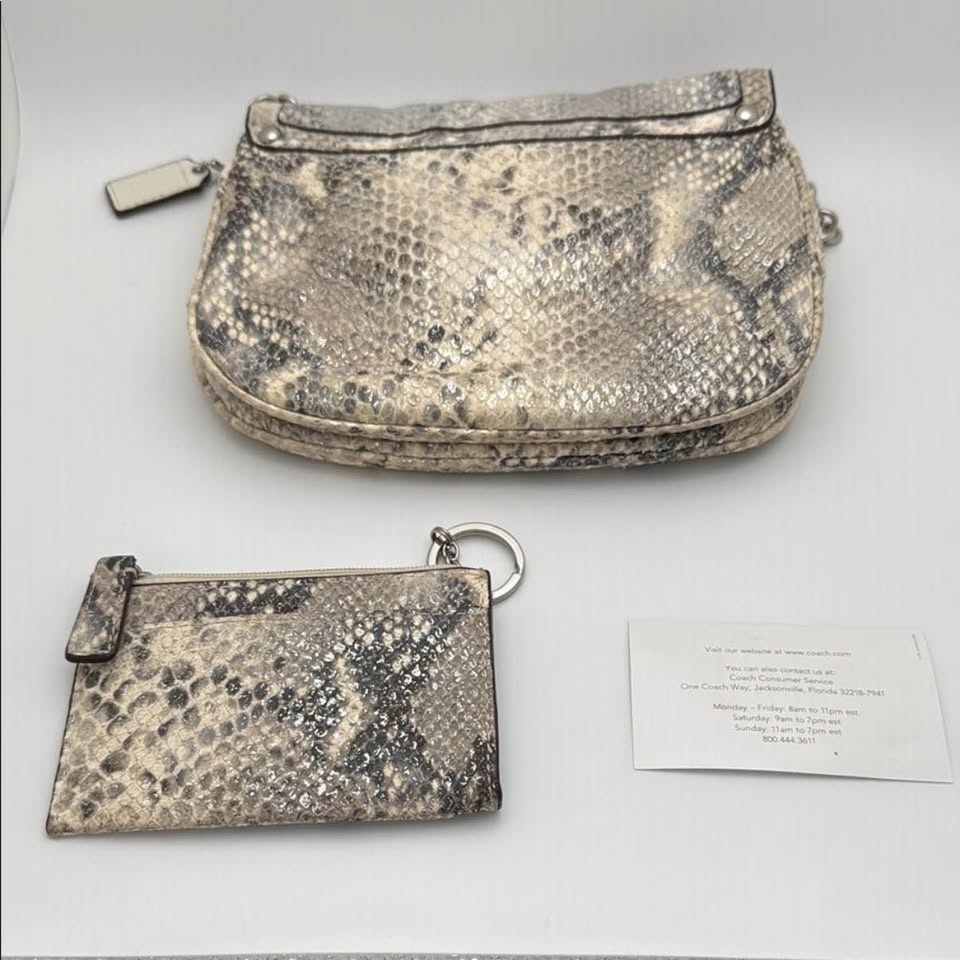 Coach Python Embossed Crossbody Bag & Change Purse Set - photo 2