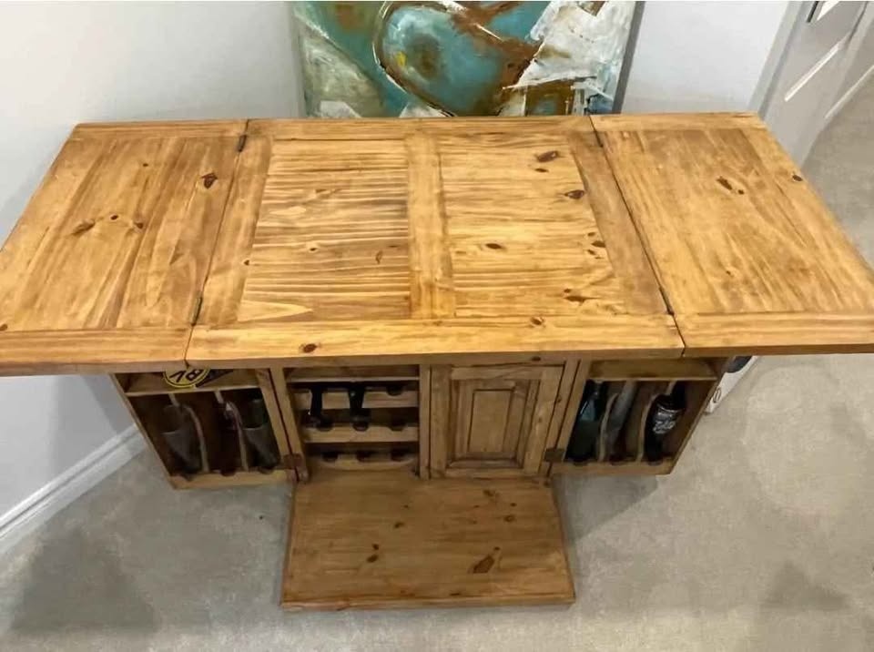 RARE PIECE! Rustic solid wood expandable wine celler - photo 3