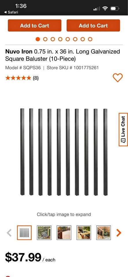 🥕 Deck Railing Balusters (25 pieces)