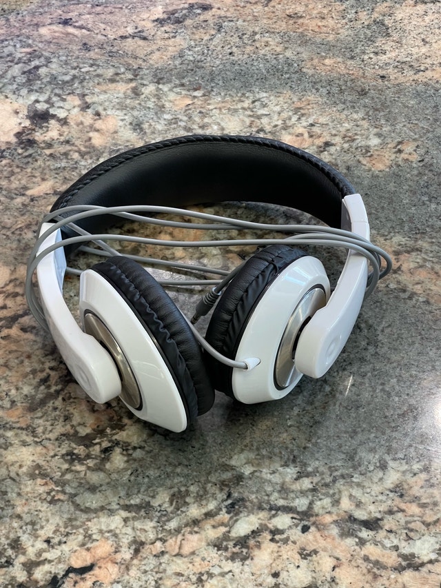 Over the ear wired headphones