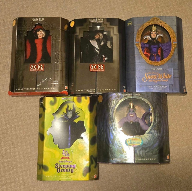 Disney Villains Mattel Barbie Dolls - Great Villains Collection