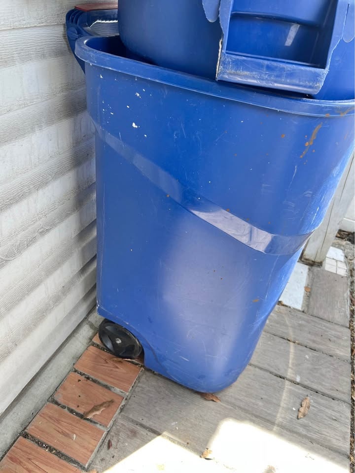 Garbage Can/Bin with Wheels, 50 GAL, Blue