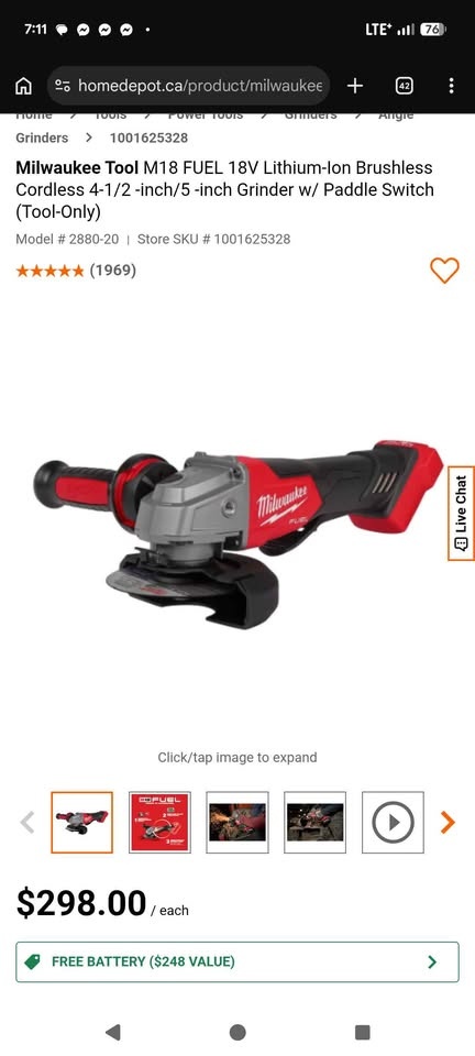 MILWAUKEE TOOL- BRAKING GRINDER WITH PADDLE SWITCH - photo 3